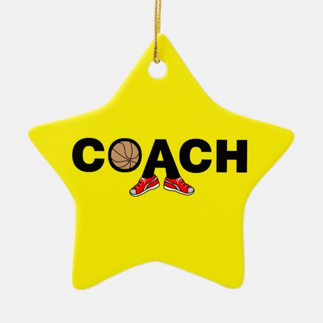 Basketball Coach Ceramic Ornament (Front)