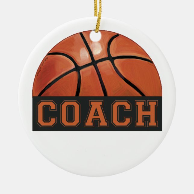 Basketball Coach Ceramic Ornament (Front)