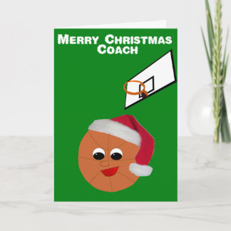 Basketball Coach Christmas Holiday Card