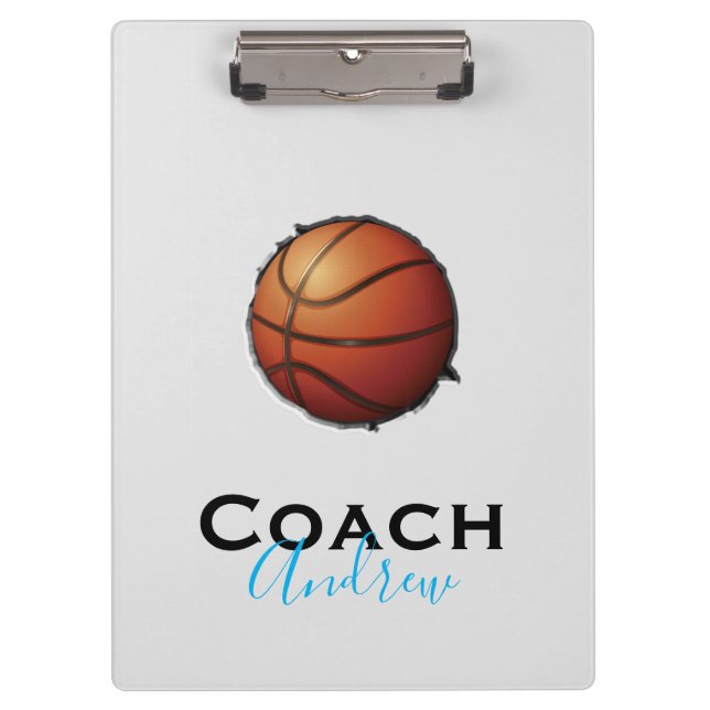 Basketball Coach Custom Name Sports Clipboard (Front)
