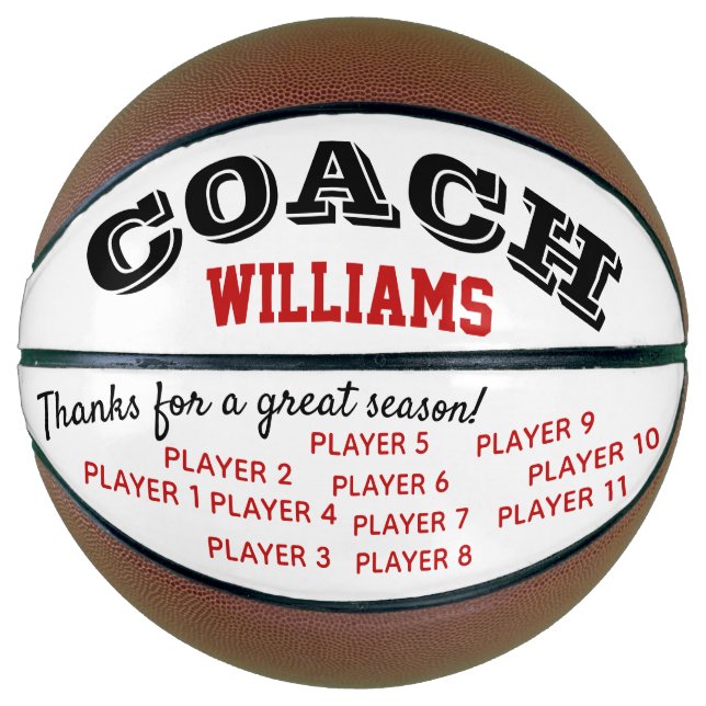 Basketball coach custom thank you gift - ball (Front)