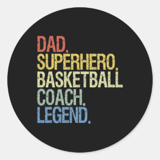 Basketball coach dad classic round sticker