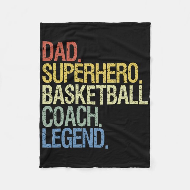 Basketball Coach Dad  Fleece Blanket (Front)