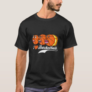 Basketball Coach Dad Mom  Faces I Heart Basketball T-Shirt