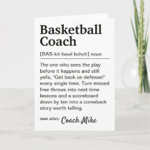 Basketball Coach Definition Personalised Thank You