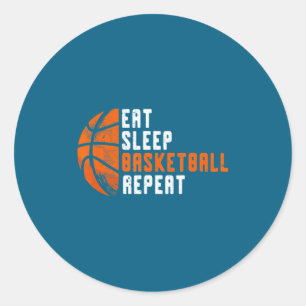 Basketball Coach Eat Sleep Basketball Repeat Baske Classic Round Sticker
