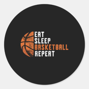Basketball Coach Eat Sleep Basketball Repeat Baske Classic Round Sticker