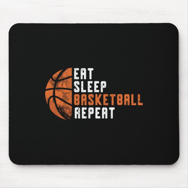 Basketball Coach Eat Sleep Basketball Repeat Baske Mouse Pad (Front)