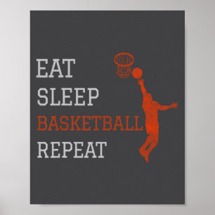 Basketball Coach Eat Sleep Basketball Repeat Baske Poster