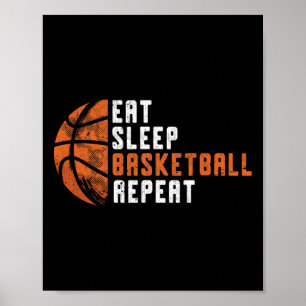 Basketball Coach Eat Sleep Basketball Repeat Baske Poster