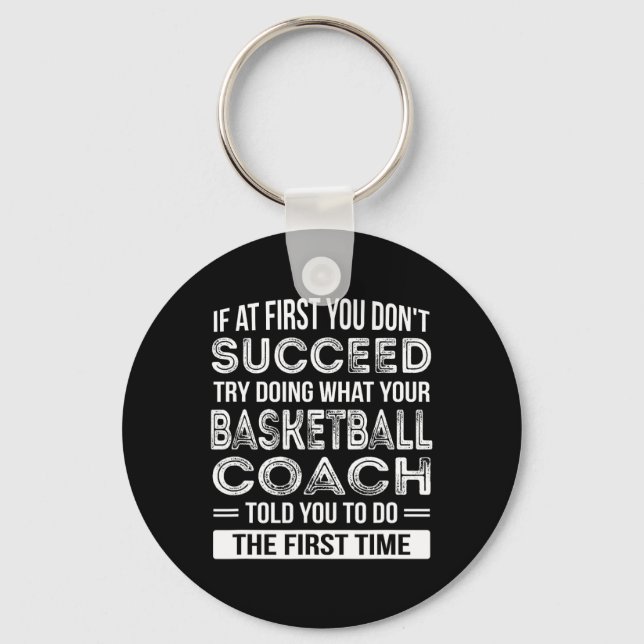 Basketball Coach Gift  Fun Thank You Gift Key Ring (Front)