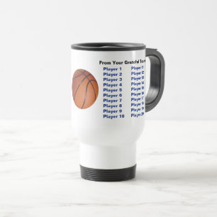 Basketball Coach Gifts for Him, All Players Names Travel Mug