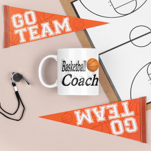 Basketball Coach half text Coffee Mug