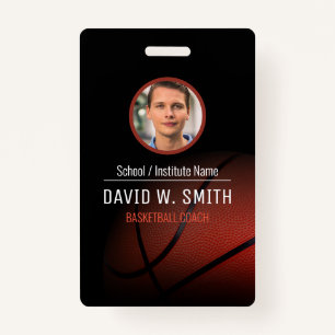 Basketball Coach ID Badge