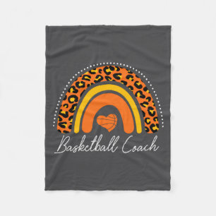 Basketball Coach Leopard Rainbow For Girls Women  Fleece Blanket