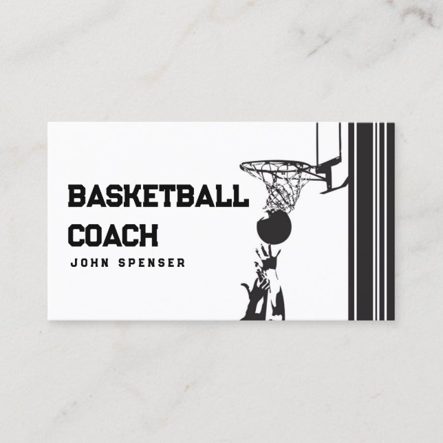 Basketball Coach Lessons Vector Graphic Card (Front)
