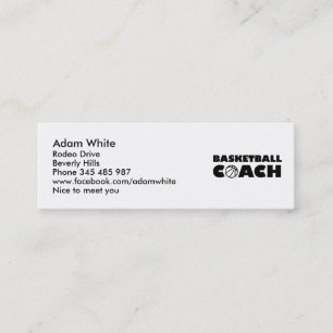 Basketball coach mini business card