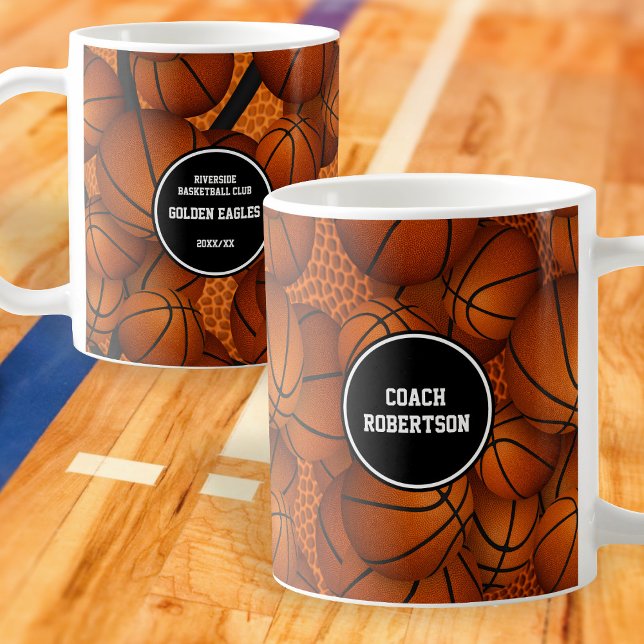 basketball coach name sports season keepsake coffee mug (Creator Uploaded)