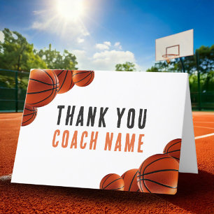 Basketball Coach Name  Thank You Card