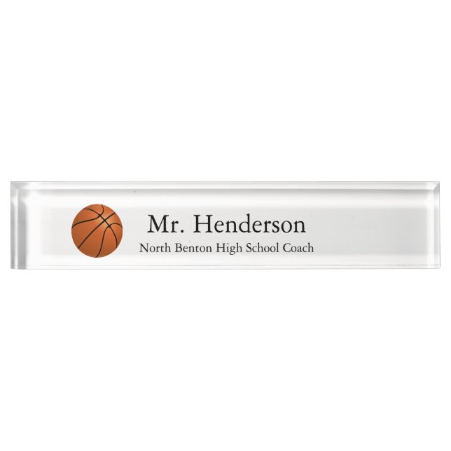 Basketball Coach Nameplate (Front)