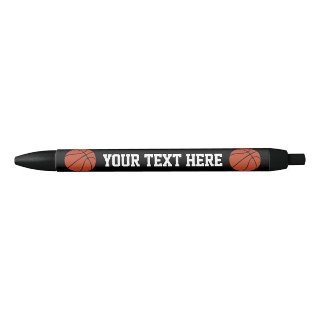 Basketball Coach or Player Custom Team Name / Text Black Ink Pen (Front)