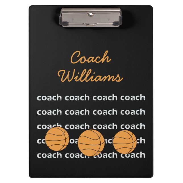 Basketball Coach Personalised Clipboard (Front)