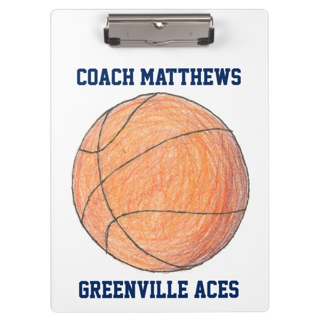 Basketball Coach Personalised Clipboard (Front)