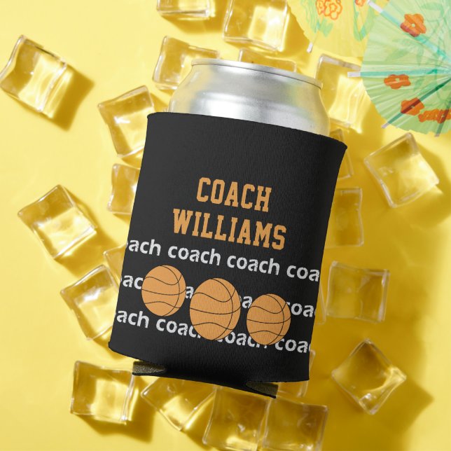 Basketball Coach Personalised Name Can Cooler (In Situ Summer)