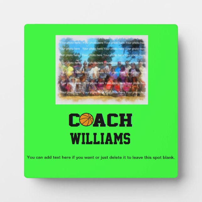 Basketball Coach - Personalised Plaque (Front)