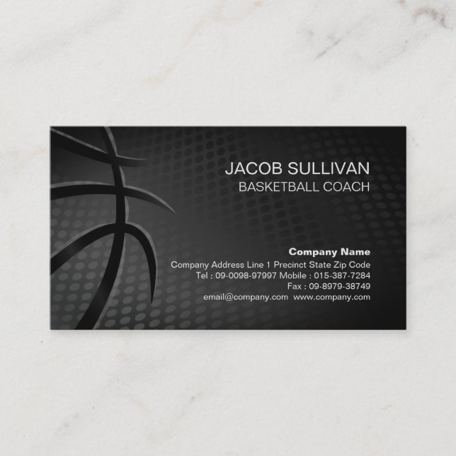 Basketball Coach Scout Professional Sports Business Card (Front)
