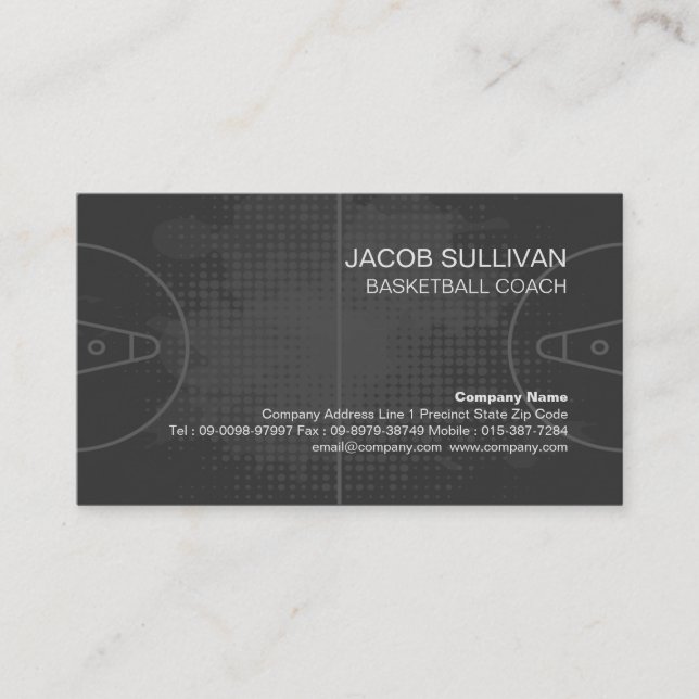 Basketball Coach Scout Professional Sports Business Card (Front)