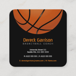 Basketball Coach   Sport Square Business Card