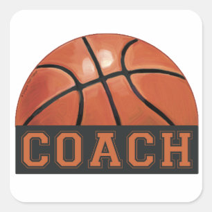 Basketball Coach Square Sticker