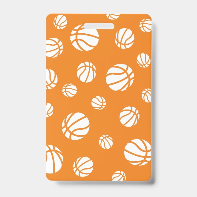 basketball coach Teacher Hall Pass school colours ID Badge (Front)