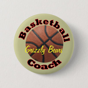 Basketball Coach Team 6 Cm Round Badge