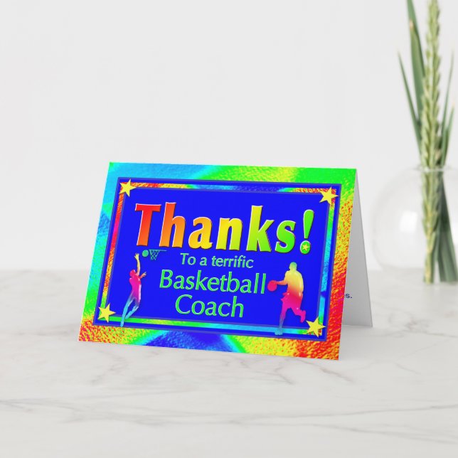 Basketball Coach Thank You Card (Front)