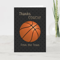 Basketball Coach Thank You From the Team