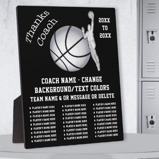 Basketball Coach Thank You Gifts, Basketball Coach Plaque