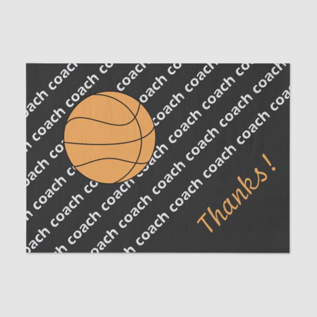 Basketball Coach Thanks Tissue Paper (Front)