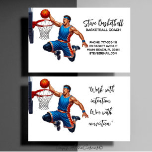 Basketball Coach Trainer Business Card