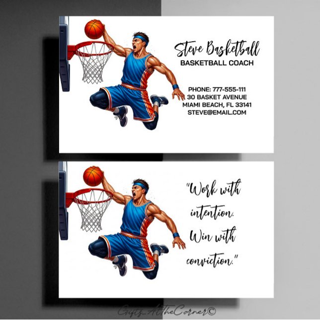 Basketball Coach Trainer Business Card (Creator Uploaded)
