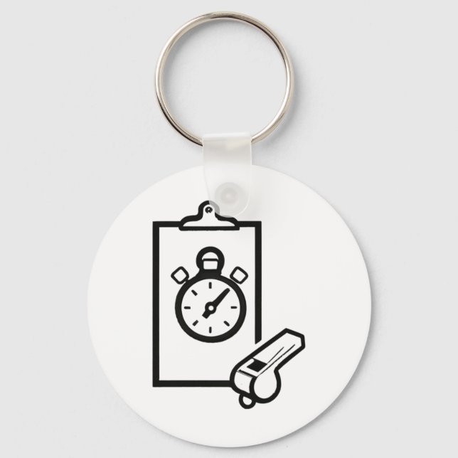 Basketball Coach Whistle Stopwatch  Key Ring (Front)