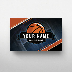 Basketball Coach Your Name Sport Theme Modern Play Business Card