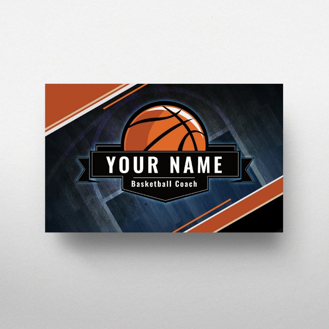 Basketball Coach Your Name Sport Theme Modern Play Business Card (Creator Uploaded)