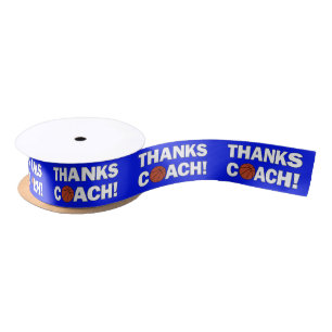 Basketball Coaches THANKS COACH! Sports Gift Wrap Satin Ribbon