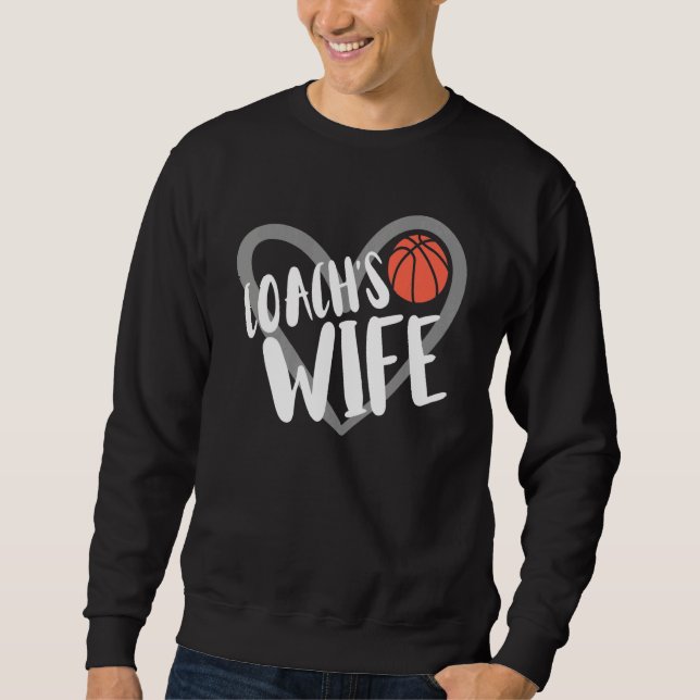 Basketball Coach's Wife Heart Sweatshirt (Front)