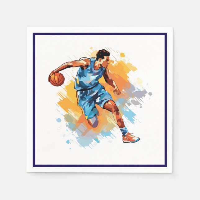 Basketball Cocktail Size Napkins (Front)