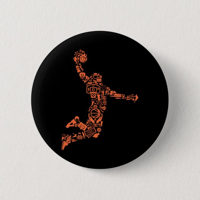 Basketball Collage  6 Cm Round Badge (Front)