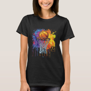 Basketball Colourful Drip Graphic T-Shirt