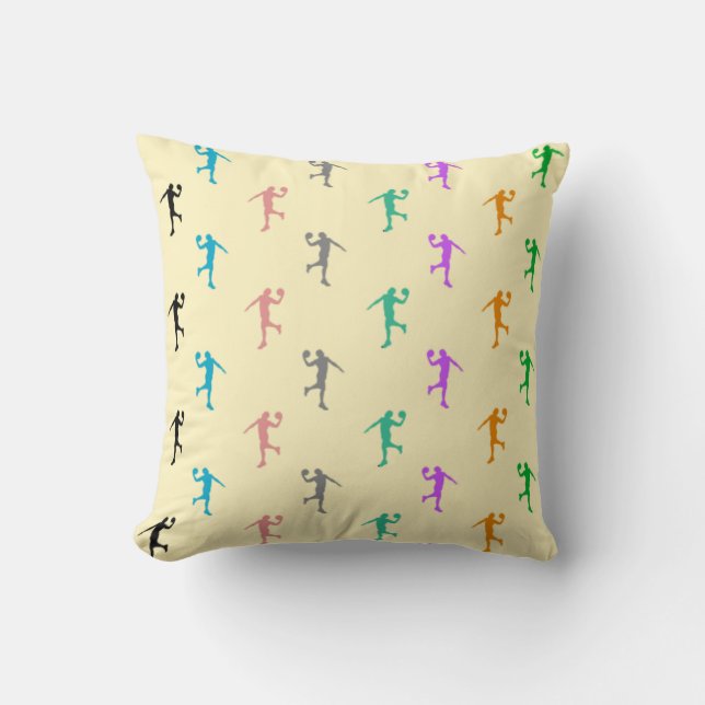 Basketball - Colourful Player Pattern Cushion (Front)